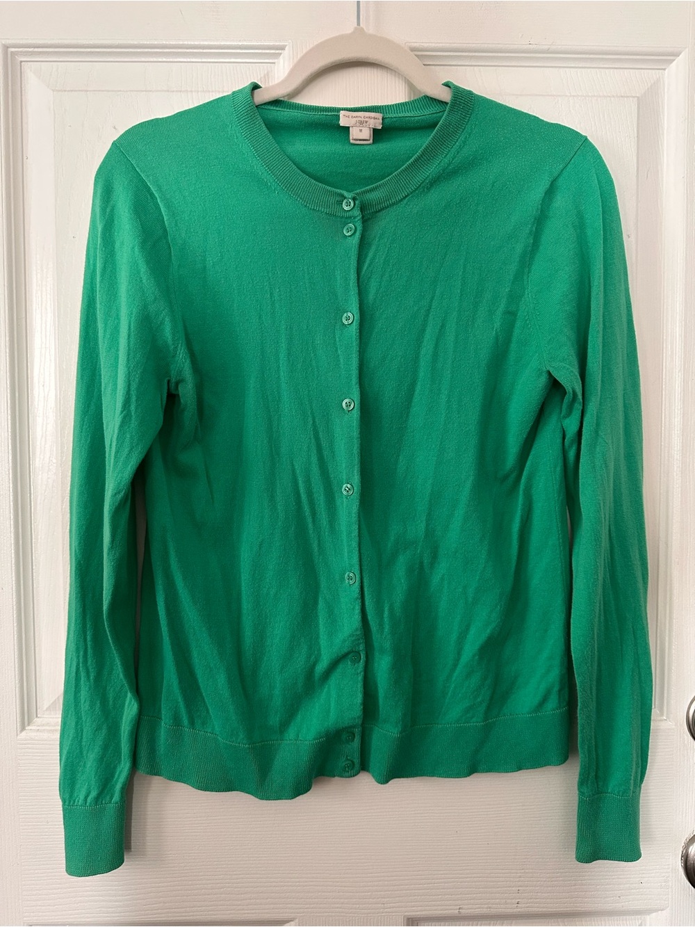 J. Crew Emerald Green Button-Up Crewneck Cardigan